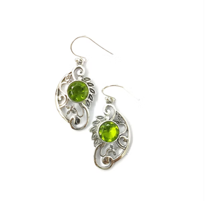 Pendientes de Mujer con Diseño de Flor y Peridoto de 7.5 Gramos, Estilo Vintage, Regalo Perfecto para Ocasiones Especiales y Uso Diario - Product Image 2
