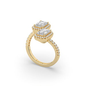 Custom 2.40 Carat <b>Emerald</b> Brilliant Cut Lab Grown Diamond <b>Ring</b> 925 <b>Silver</b> Lightweight Unique Modern Wedding Jewelry For Her - Product Image 4