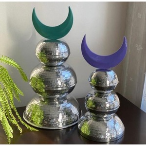 Nueva Decoración de Ramadán en Bronce Dorado con Forma de Luna y Caligrafía Árabe, Adorno Hecho a Mano para Interiores, Tamaño Grande - Product Image 2