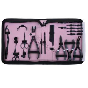 ชุดอุปกรณ์ต่อผมสีชมพูแบบออลอินวัน พร้อมคีมล็อคและถอดไมโครบีด คีมตัดฟิวชั่นบอนด์ กรรไกรขนาดเล็ก และอุปกรณ์จัดแต่งทรงผม - Product Image 1