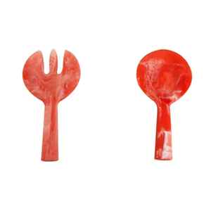 Juego de Cucharas para Ensalada de Resina Hechas a Mano, Mangos Largos, Diseño Artístico Brillante, Aptas para Lavavajillas, para Servir en el Hogar, Cocina, Comedor y Hotel - Product Image 2