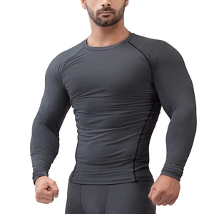 T-shirt de compression pour homme, coupe ajustée, séchage rapide, vêtements de sport, entraînement, musculation - Product Image 1