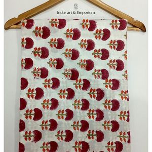 Tela de Algodón Cambray Estampada a Bloques 60x60, Tela de Algodón con Estampado Tradicional Jaipuri - Product Image 6