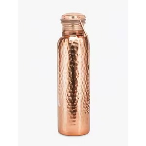 Premium Copper <b>Water</b> Bottle Pure Metal Drinking <b>Container</b> for Home Office Gym Travel Ayurvedic Hydration Gift Ready Design - Product Image 1