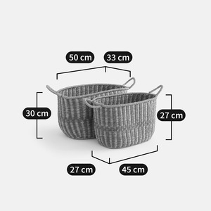 Ensemble de 2 paniers en herbe de mer multicolores, faits à la main, paniers de rangement, vente en gros, écologiques, fabriqués au Vietnam - Product Image 5