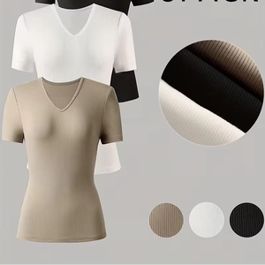 T-shirt décontracté à manches courtes, col rond, couleur unie, anti-froissement, séchage rapide, dernier modèle, respirant, design 3D personnalisé, faible MOQ, prix bas - Product Image 1