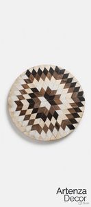 Artenza Decor Round Resin Inlay Wood Cutting <b>Board</b> Geometric Pattern Medium Thickness Chopping Block Kitchen Decor - Product Image 1