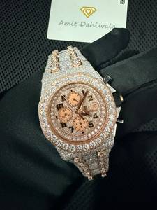 Reloj de Pulsera de Lujo con Correa de Acero Inoxidable, Diamantes Moissanite Analógicos, Alarma GPS, Calidad de Exportación, Joyería de Moda - Product Image 5