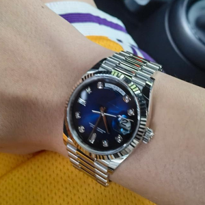 Montre mécanique automatique en acier inoxydable Sk C Factory, 36 mm, cadran bleu foncé, luxe, mode, décontractée, pour homme, haute qualité, saphir - Product Image 4