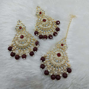 ต่างหูห้อยระย้าลูกปัดและไข่มุกชุบทอง Jewelry-10574434MR - Product Image 2
