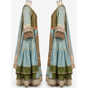 Vestido de novia de seda vintage de alta calidad para mujer, estilo salwar kameez, largo hasta el suelo, bordado, estilo étnico, vestido afgano kuchi, corte holgado. - Product Image 3