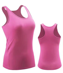 Women's <b>Blue</b> Solid Knitted Tank <b>Top</b> Scoop Neck Quick Dry Sporty Sleeveless <b>Top</b> - Product Image 2