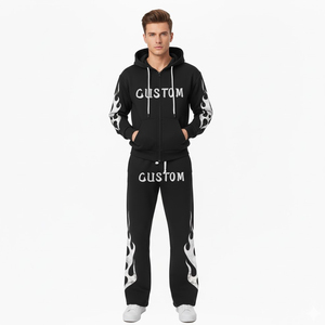 Conjunto Deportivo Gótico con Estampado de Calavera y Llamas, Sudadera Corta y Pantalones Acampanados, Ropa Urbana para Mujer, Conjunto de Dos Piezas con Gráficos - Product Image 3