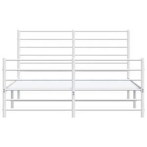 Cadre de lit complet en acier blanc thermolaqué, lit rectangulaire en métal - Product Image 6