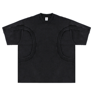 Boxy Fit Cropped Short-Sleeved Breathable Trendy <b>Animal</b> Print T-Shirt <b>for</b> Men Customized Heavyweight Terry Cotton Design - Product Image 2