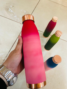 Blue Matte <b>Copper</b> Water <b>Bottle</b> Pure <b>Copper</b> <b>Drinking</b> <b>Bottle</b> Leak Proof Reusable Ayurvedic Water <b>Bottle</b> Travel <b>Bottle</b> - Product Image 4