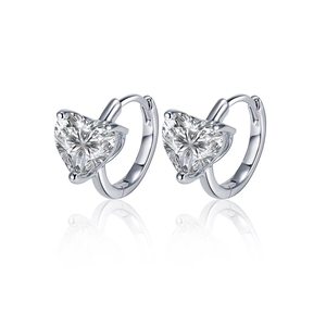 Boucles d'oreilles en or blanc avec diamants taille cœur, couleur D, certifiées IGI, style classique, bijoux de mariage pour femme - Product Image 3