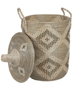 <b>Large</b> seaweed laundry <b>basket</b> with lid Handmade Storage <b>Basket</b> Wholesale eco-friendly Made in Viet Nam - Product Image 4