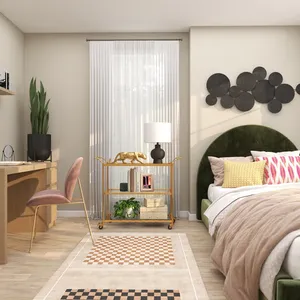 Escultura Geométrica Metálica Contemporánea, Hecha a Mano, Arte Decorativo Moderno para el Hogar, Diseño de Lujo, Aluminio Chapado en Oro - Product Image 5