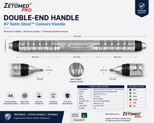 Premium Double-End #7 Satin Steel Colours Dental Handle Medical Grade Stainless Steel Zetomed Pro - Product Image 3