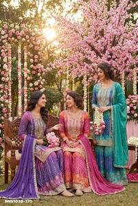Collection Premium de Soie Chinon avec Ensemble Prêt-à-Porter Brodé Plazzo-Suit et Dupatta – Vente en Gros - Product Image 3