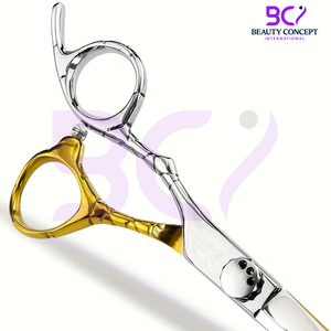 Newest 6. 0 Inch Half Golden Black Color High-Performance With Comfort Handle <b>Grip</b> Barber Scissors For Smooth & Clean Cuts - Product Image 5