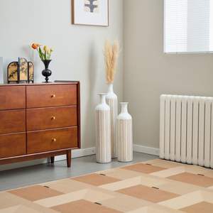 Modern Style 3-Piece Home Decoration Set Large Glazed White Metal <b>Vase</b> <b>Floor</b> <b>Standing</b> Gorgeous <b>Floor</b> Decoration - Product Image 1