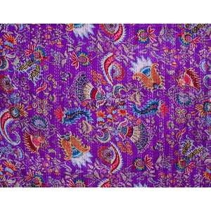 Mayorista de Colchas Kantha de Algodón Vintage Indias, Mantas Estampadas de Color Morado, Mantas Kantha Hechas a Mano para Decoración del Hogar - Product Image 2