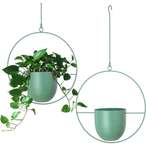 Pot de fleurs suspendu en métal doré de luxe avec clochettes décoratives, support moderne en fer pour plantes d'intérieur, balcon et jardin. - Product Image 3