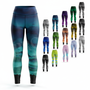Leggings de yoga personnalisés pour femmes, imprimés sur mesure, en polyester, pour le fitness, la course à pied, l'entraînement, pantalons ajustés sans couture, très demandés - Product Image 1