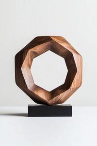 Escultura Moderna de Bronce, Arte Zen Asiático Abstracto Hecho a Mano, Figura Decorativa Marrón Ecológica para Exhibición en Exteriores - Product Image 1