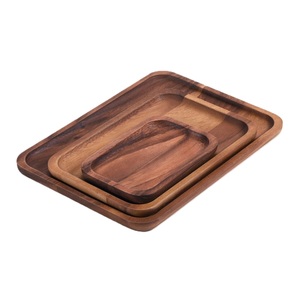 Bandeja de Madera Natural Hecha a Mano para Servir Alimentos, Bandeja de Madera de Mango de Última Moda para Uso en el Hogar, la Oficina y la Cocina - Product Image 1
