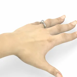 Moissanite Engagement <b>Ring</b> Round Cut <b>Solitaire</b> Split Shank <b>Silver</b> <b>Ring</b> Luxury Bridal Jewelry - Product Image 4