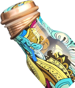 Vintage Premium 500ml Copper Water Bottle <b>Clear</b> Meena Health Hygienic Party-Perfect Free Joint Drink Ware - Product Image 3