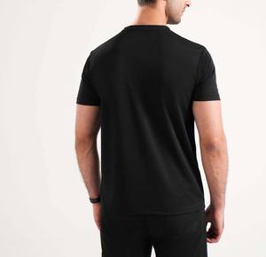 Camiseta Deportiva de Secado Rápido, Ecológica, 100% Algodón Tejido, para Hombre, Corte Regular, Ropa de Gimnasio, Absorbe la Humedad, Negra, para Correr - Product Image 6