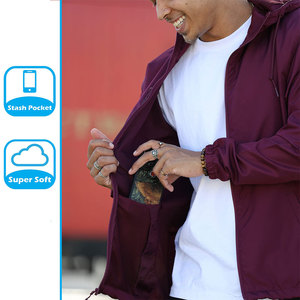 <b>Men</b> Winter Hooded Canvas Windbreaker <b>Jacket</b> <b>Lightweight</b> Windproof Eco-Friendly Breathable with Front Logo - Product Image 3