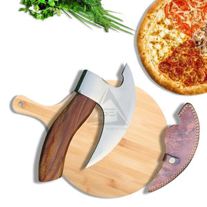 Unique Style Solid Color Pizza Cutting <b>Axe</b> with <b>Wood</b> Handle and Stainless Steel Blade Customizable Pakistan Manufactured - Product Image 2