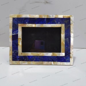 Handmade Resin Inlay <b>Photo</b> <b>Frame</b> with Mother Pearl Blue Decorative Tabletop <b>Frame</b> Portable Modern Design for Home Wedding Gift - Product Image 6