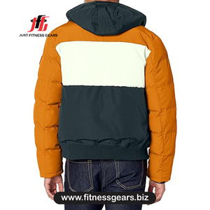 Veste matelassée pour homme, couleur unie, à capuche, coupe-vent, épaisse, pour l'hiver, avec capuche en fourrure, coupe classique, style décontracté - Product Image 2