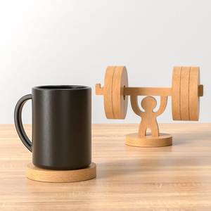 Sous-plat chauffant en bois de bambou écologique, personnalisé, multi-usages, durable, moderne, avec base en ardoise et motif carré, pour l'accueil - Product Image 4