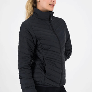<b>Women's</b> <b>Black</b> Hooded Puffer Jacket Lightweight Zip Up Autumn Warm <b>Coat</b> - Product Image 3