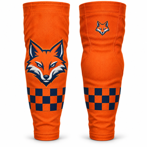 Chaussettes de hockey sur glace pour femmes 100 % polyester, motif personnalisé, OEM, motifs artistiques personnalisés, protège-tibias, design à pied ouvert, bordures élastiques - Product Image 4
