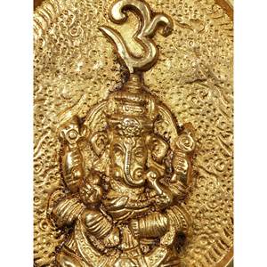 Handmade 8-Inch Brass Lord Ganesha <b>Wall</b> Hanging <b>Plate</b> Made in India - Product Image 2