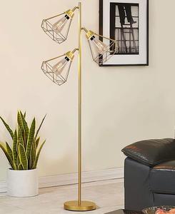 Modern Brass Floor Lamp Industrial Design Adjustable Height E26 Base LED <b>Light</b> Source Warm White 2700K Residential Use - Product Image 1
