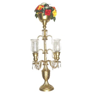 Flower Bowl Gold Embossed Metal Candelabra 4-<b>Candle</b> Eco-Friendly Pillar Shape for Wedding Centerpieces Home/Hotel Decoration - Product Image 1