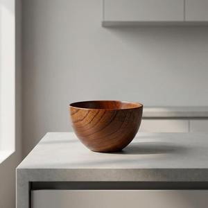 Élégants ensembles de bols et plateaux de service faits à la main en bois d'acacia ou de manguier, écologiques, pour les événements de mariage, la salle à manger à domicile, la vaisselle - Product Image 5