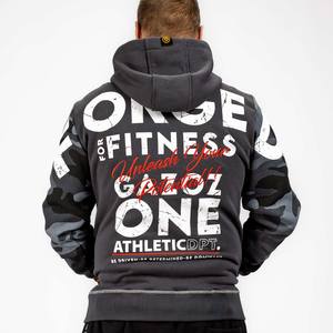 Super Heavy Material Men's Street wear Hoodie Screen Printing Distressed <b>White</b> Hoodie - Product Image 2