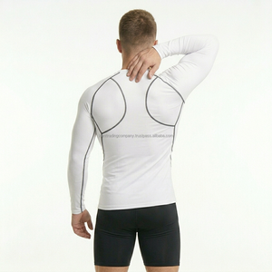 Fabricant de maillots de compression à manches longues pour MMA, BJJ et gym, avec logo de marque personnalisé, coutures plates contrastées, marque privée. - Product Image 6