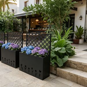 Grande Fioriera in Metallo con Traliccio, Letto da Giardino Rialzato Alto 90 cm x 30 cm, Schermo per la Privacy per Portico e Patio, Altezza 120 cm - Product Image 5