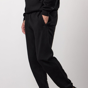 Pantalones Deportivos Negros de Algodón para Hombre, Cintura Elástica, Bolsillos Laterales, Estilo Casual, para Otoño - Product Image 6
